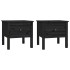 Mesa auxiliar 2 uds de madera maciza de pino negro 50x50x49