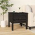 Mesa auxiliar 2 uds de madera maciza de pino negro 50x50x49