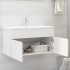 Armario para lavabo madera contrachapada blanco 90x38,5x46