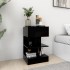 Mesita de noche madera contrachapada negro 40x35x65