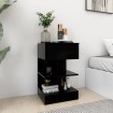 Mesita de noche madera contrachapada negro 40x35x65 cm