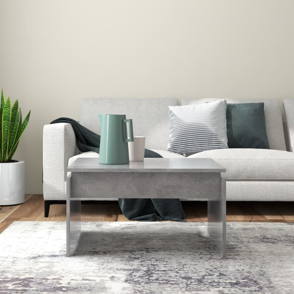 Mesa de centro madera contrachapada gris hormigón 68x50x38