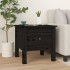Mesa auxiliar 2 uds de madera maciza de pino negro 40x40x39