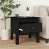 Mesa auxiliar 2 uds de madera maciza de pino negro 40x40x39