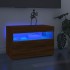 Mueble de TV con luces LED color roble ahumado 60x35x40