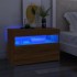 Mueble de TV con luces LED color roble ahumado 60x35x40
