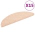 Alfombrilla de escaleras 15 uds tela punzonada 56x17x3 cm