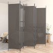 Biombo divisor de 5 paneles de tela gris antracita 250x220 cm