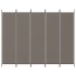 Biombo divisor de 5 paneles de tela gris antracita 250x220