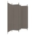 Biombo divisor de 5 paneles de tela gris antracita 250x220