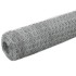 Alambrada de gallinero acero galvanizado plateado 25x1,2