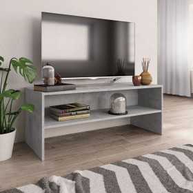 Mueble de TV madera contrachapada gris hormigón 100x40x40