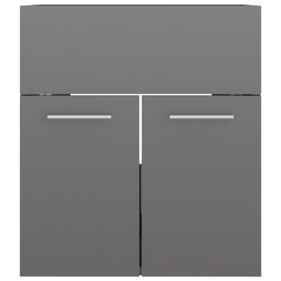 Armario para lavabo contrachapada gris brillo 41x38,5x46