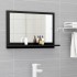 Espejo de baño madera contrachapada negro 60x10,5x37