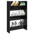 Zapatero de pared madera contrachapada negro brillo 60x18x90