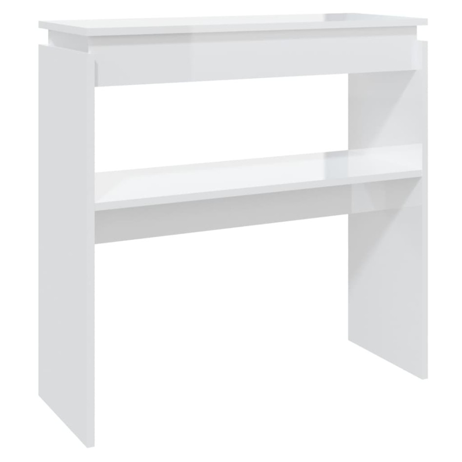 Mesa consola madera contrachapada blanco brillante 80x30x80