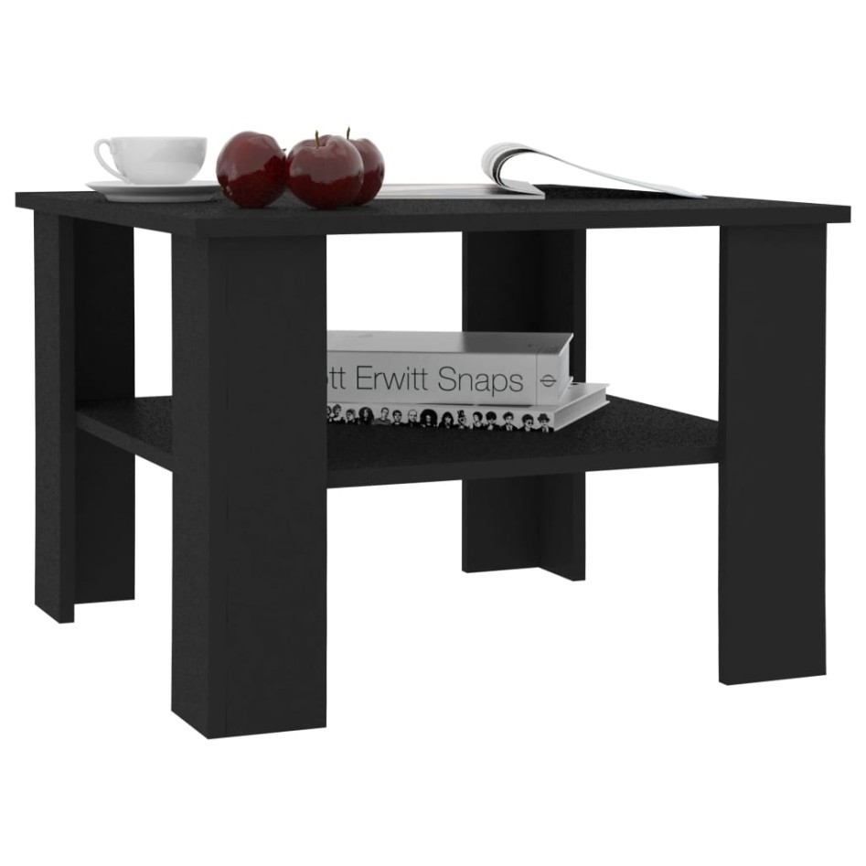 Mesa de centro madera contrachapada negro 60x60x42