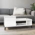 Mesa de centro madera contrachapada blanco brillo 100x50x45