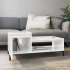 Mesa de centro madera contrachapada blanco brillo 100x50x45