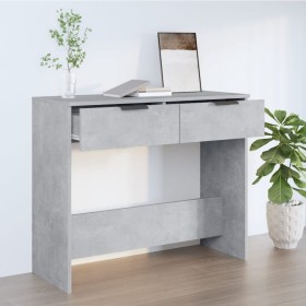 Mesa consola de madera contrachapada gris hormigón 90x36x75