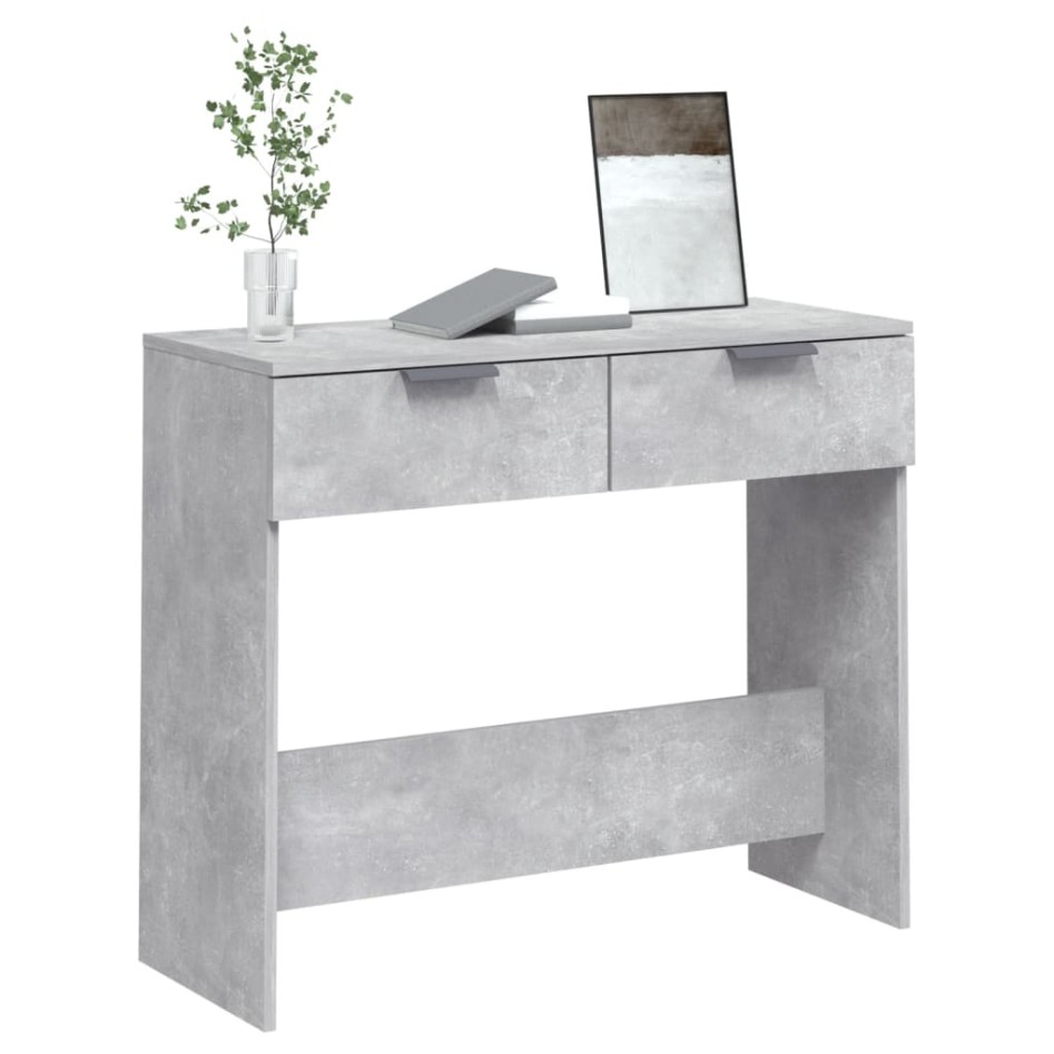 Mesa consola de madera contrachapada gris hormigón 90x36x75