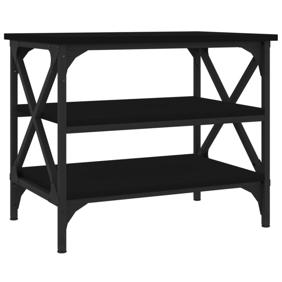 Mesa auxiliar de madera contrachapada negro 55x38x45