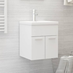 Armario para lavabo madera contrachapada blanco 41x38,5x46