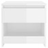 Mesita de noche madera contrachapada blanco brillo 40x30x39
