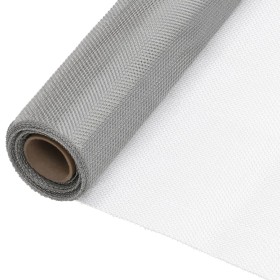 Malla mosquitera de acero inoxidable plateada 112x500