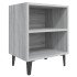 Mesita de noche con patas de metal gris Sonoma 40x30x50