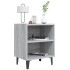 Mesita de noche con patas de metal gris Sonoma 40x30x50