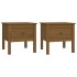Mesa auxiliar 2 uds madera maciza pino marrón miel 50x50x49