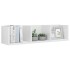 Estantería de pared CD contrachapada blanco brillo 75x18x18
