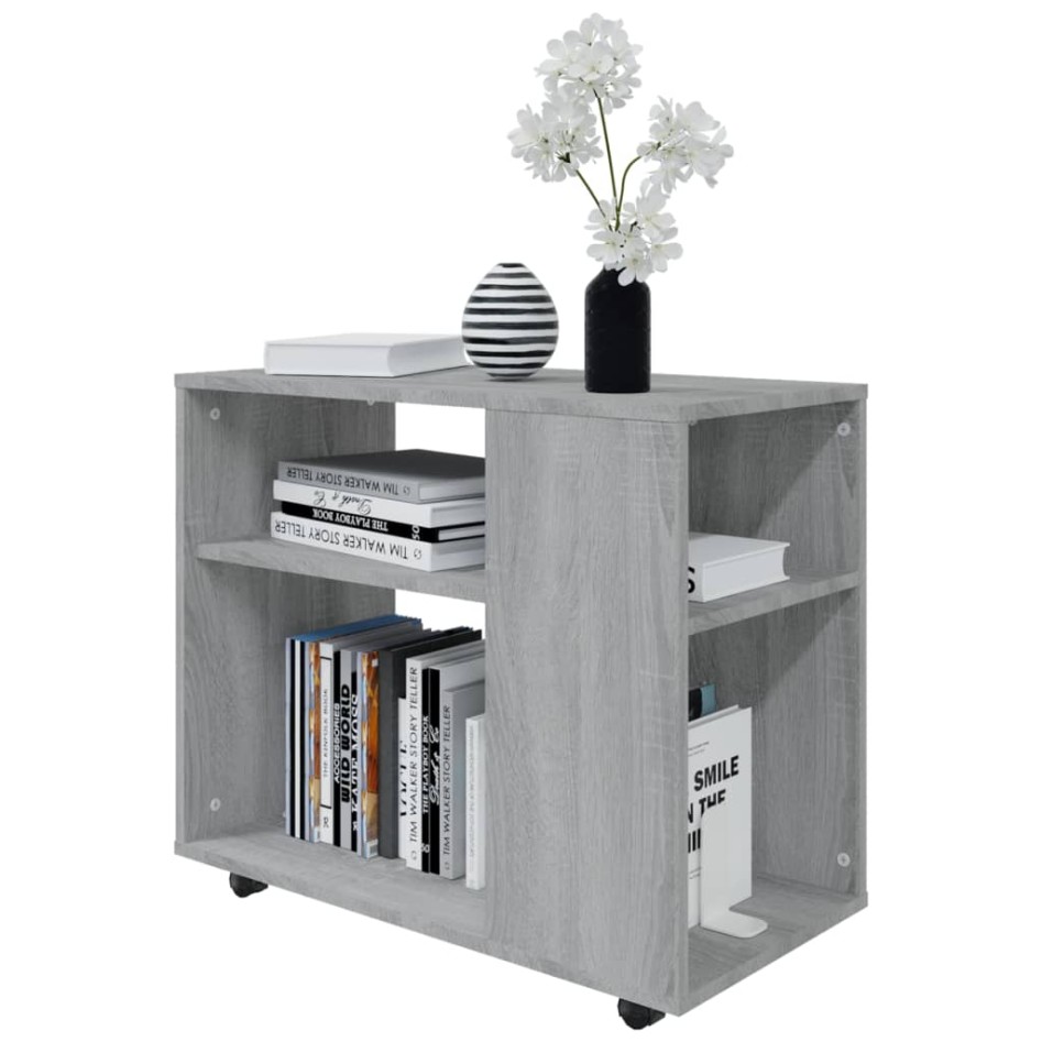 Mesa auxiliar madera contrachapada gris Sonoma 70x35x55