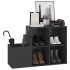 Zapatero de recibidor contrachapado gris brillo 105x35,5x70
