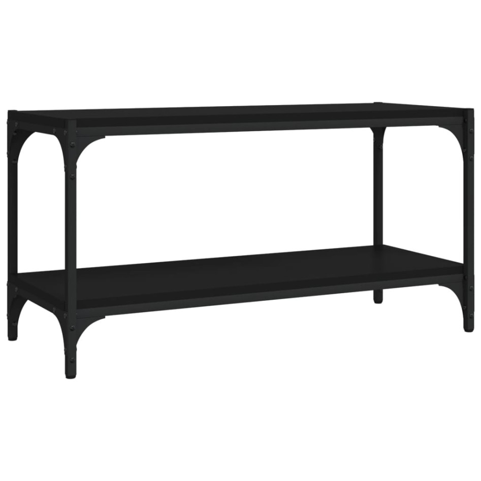 Mueble para TV madera contrachapada y acero negro 80x33x41