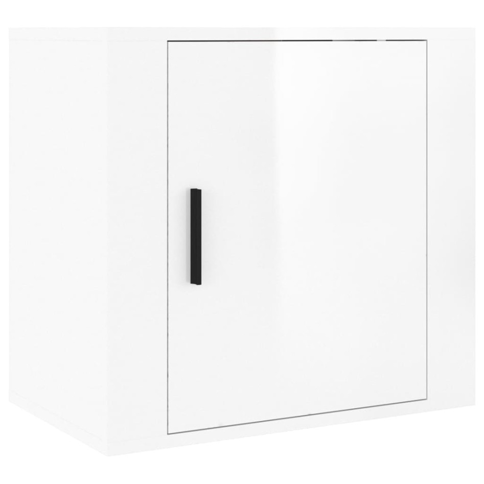 Mesita de noche de pared blanco brillante 50x30x47