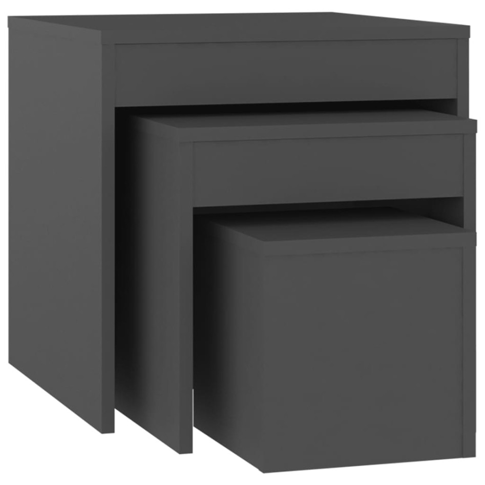 Mesas apilables 3 piezas madera contrachapada