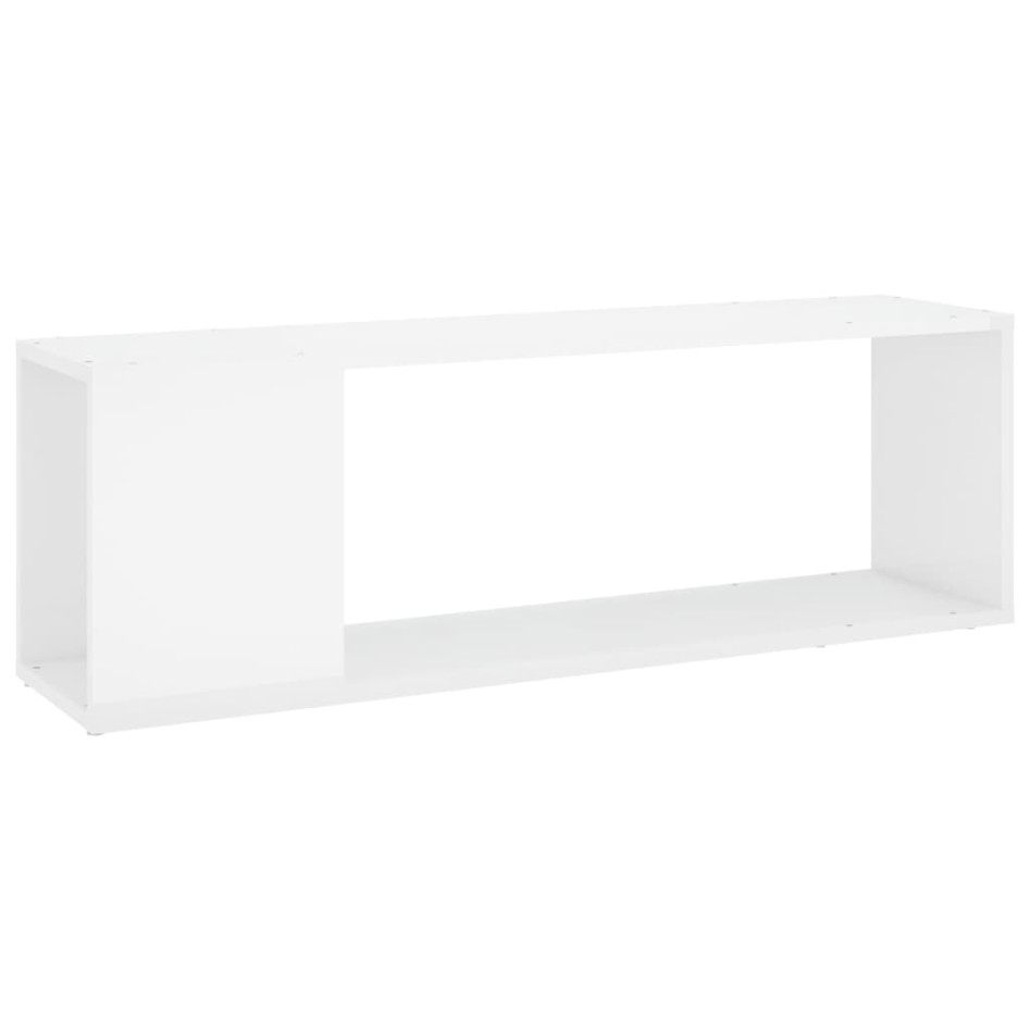 Mueble para TV madera contrachapada blanco brillo 100x24x32