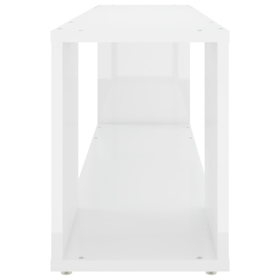 Mueble para TV madera contrachapada blanco brillo 100x24x32