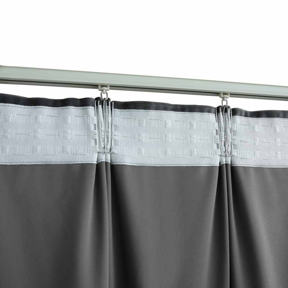 Cortinas opacas y ganchos 2 uds terciopelo antracita 140x245