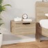 Mesita de noche de pared color roble Sonoma 34x30x20