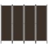 Biombo divisor de 4 paneles marrón 200x180