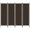 Biombo divisor de 4 paneles marrón 200x180 cm
