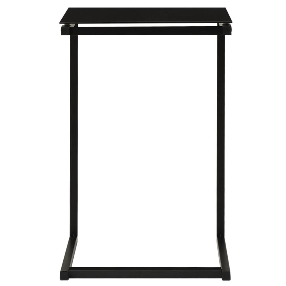 Mesa auxiliar de vidrio templado negro 40x40x60