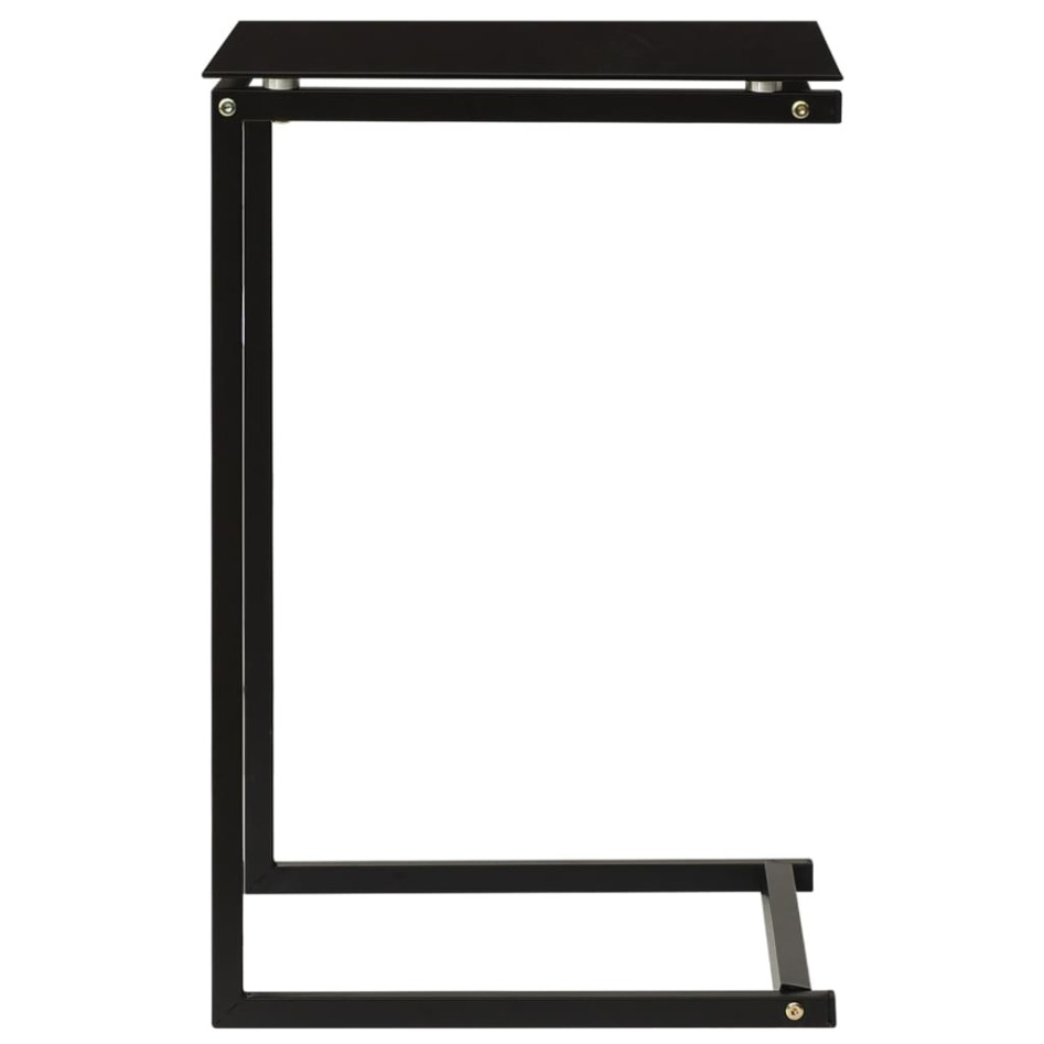 Mesa auxiliar de vidrio templado negro 40x40x60