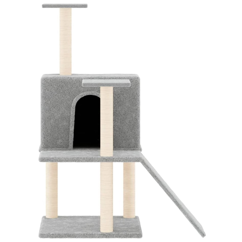 Rascador para gatos con postes de sisal gris claro 109