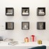 Estantes cubo de pared 6 unidades gris brillo 22x15x22