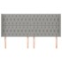 Cabecero con orejas de tela gris claro 203x16x118/128