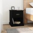 Mesita de noche madera contrachapada negro 39x39x47,5